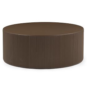Ermanno Coffee Table, 90 cm, Mocha, Grooved