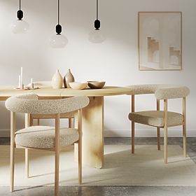 Extendable Oval Table Lou 140-200 cm, Oak Cremona Torro