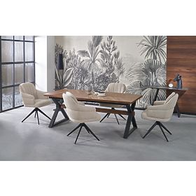 Extendable Table BARON, Walnut/Black (2p=1pc)