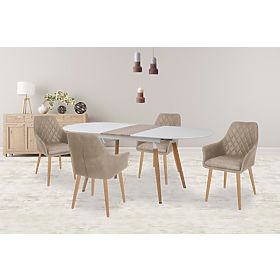 Extendable Table CALIBER White / San Remo Oak (1p=1pc)