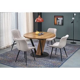 FANIS round extendable table, natural/black (3p=1pc)