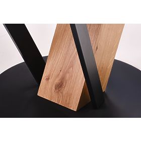 FANIS round extendable table, natural/black (3p=1pc)