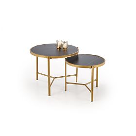 FATIMA set of 2 tables, black marble / gold (1p=1pc)