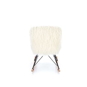 Faux fur rocking chair AUSTIN - cream, Halmar