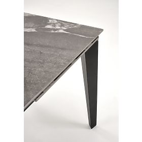 FELIX extendable table, top - gray marble, legs - black (2p=1pc)