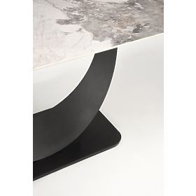 FERNANDO Extendable Table, Top - White Marble, Legs - Black (3p=1pc)