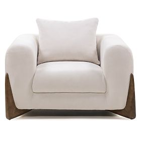 Flou Relaxation Chair Light Beige, Rubber Wood, Walnut