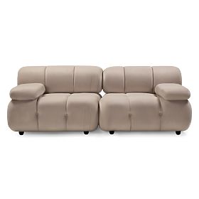 Fluf Big 2-Piece Modular Sofa, Light Beige, Velvet