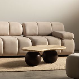 Fluf Big Right-Sided Module Light Beige, Velvet