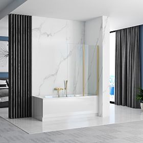 Folding Bath Screen Rea Agat-2 100 GOLD BRUSHED, Rea