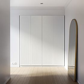 Four-Door Wardrobe Neroli, Arched Grooving, White