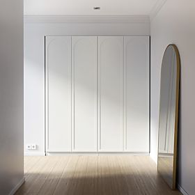 Four-Door Wardrobe Neroli, Arched Panel, White