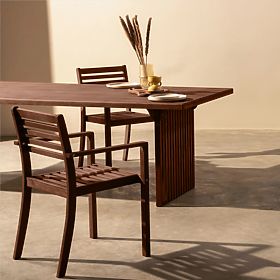 Garden Table Familis ll, 240 cm, Eucalyptus Wood FSC, Dark Brown