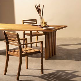 Garden Table Familis ll, 240 cm, Teak Look, FSC Eucalyptus Wood