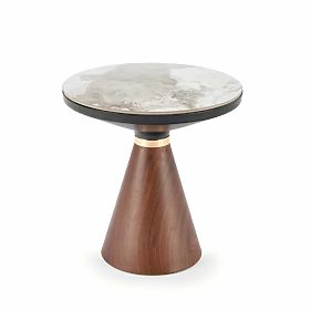GENESIS_S conference table white marble / walnut / gold