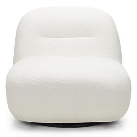 Giorgia Relaxation Chair with Swivel Base, Cream, Boucle