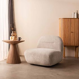 Giorgia Relaxation Chair with Swivel Base, Gray-Beige