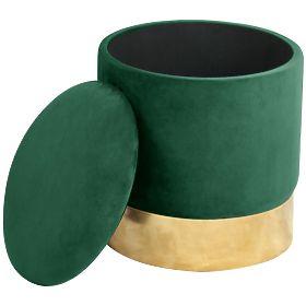 GOLDEN BOTTLE GREEN POUF