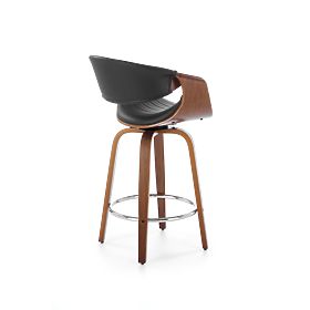 H123 Bar Stool Black / Walnut (1p=1pc), Halmar