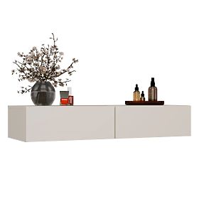 Hanging Cosmetic Dressing Table MIKA 110 cm 2 Drawers for Bedroom CASHMERE Beige