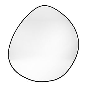 Hanging Mirror in Black Frame Alonzo, 64x60 cm, Irregular Shape