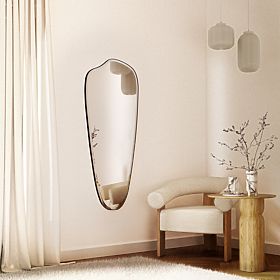 Hanging Mirror in Black Frame Frivatti, 60x140 cm, Irregular Shape
