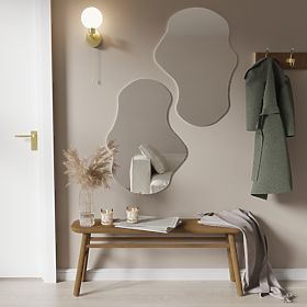 Hanging Mirror in Black Frame Zoe, 80x55 cm, Irregular Shape