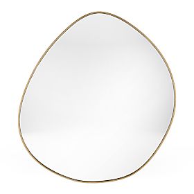 Hanging Mirror in Gold Frame Alonzo, 64x60 cm, Irregular Shape