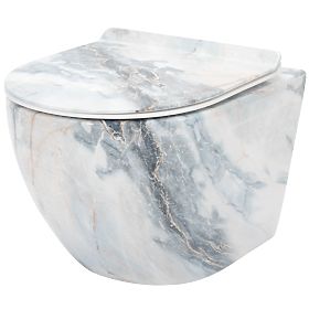 Hanging Toilet Bowl Carlos Slim Rimless Granite Shiny N