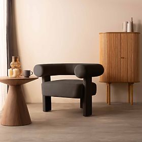 Hella Relaxation Chair Brown, Velvet, Rounded