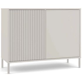 KAMARO 2D SLIM/SMOOTH CASHMERE Sideboard with Slatted Front Panel + Classic