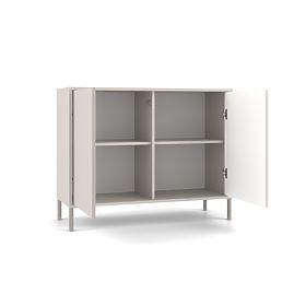 KAMARO 2D SLIM/SMOOTH CASHMERE Sideboard with Slatted Front Panel + Classic