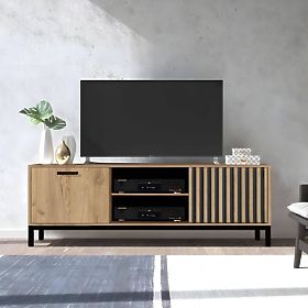 LAMINO RTV-1 TV Stand Oak Craft/Black, Legs: Black