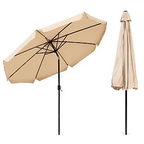 Large Garden Parasol 3m Tilted with Crank Beige, MultiGarden