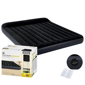 Large Inflatable Mattress for Two 203x183x25 cm Bed with Headrest INTEX 64144, INTEX