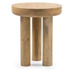 Limali Side Table 50 cm, Round, Mango Wood, Rounded Shapes