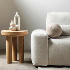 Limali Side Table 50 cm, Round, Mango Wood, Rounded Shapes