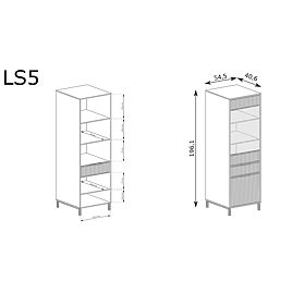 LINKaSTYLE Display Cabinet LS5 Cashmere
