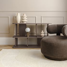 Low Shelf Tulumo, Rounded, Walnut Villa