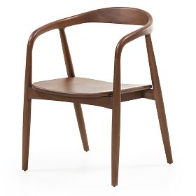 Ludvika Wooden Chair, Rounded, Walnut
