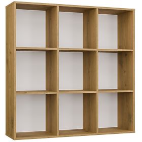MALAX 3x3 H SHELF ARTISAN OAK WITH SOLID HDF BACK PANELS 110x110 CM