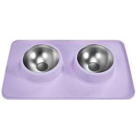 Metal Bowls for Dogs or Cats with Non-Slip Mat Purple PJ-088, PuppyJoy