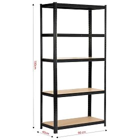METAL SHELF 90x40x180 BLACK