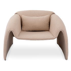 Miti Relaxation Armchair Light Beige, Boucle, Rounded