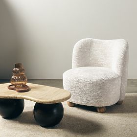Monroe Relaxation Chair Beige/Natural, Rounded Shapes, Ball Legs