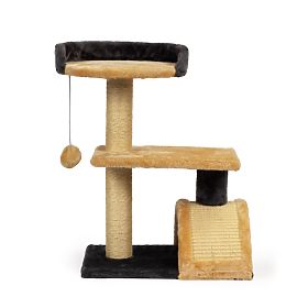 Multi-Level Cat Scratching Post with Bed and Hanging Toy