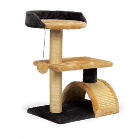 Multi-Level Cat Scratching Post with Bed and Hanging Toy