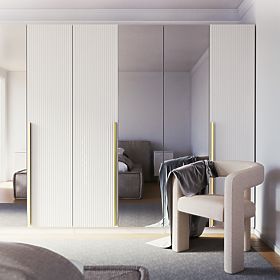 Neroli Wardrobe Door, 45.6 cm, Simple Grooves, White