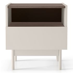 Nightstand with Drawer Berula, Cashmere, Walnut Villa