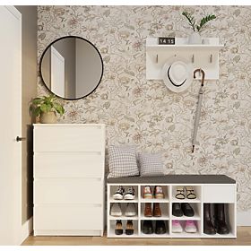 Open Shoe Cabinet TALLIN WHITE for Hallway